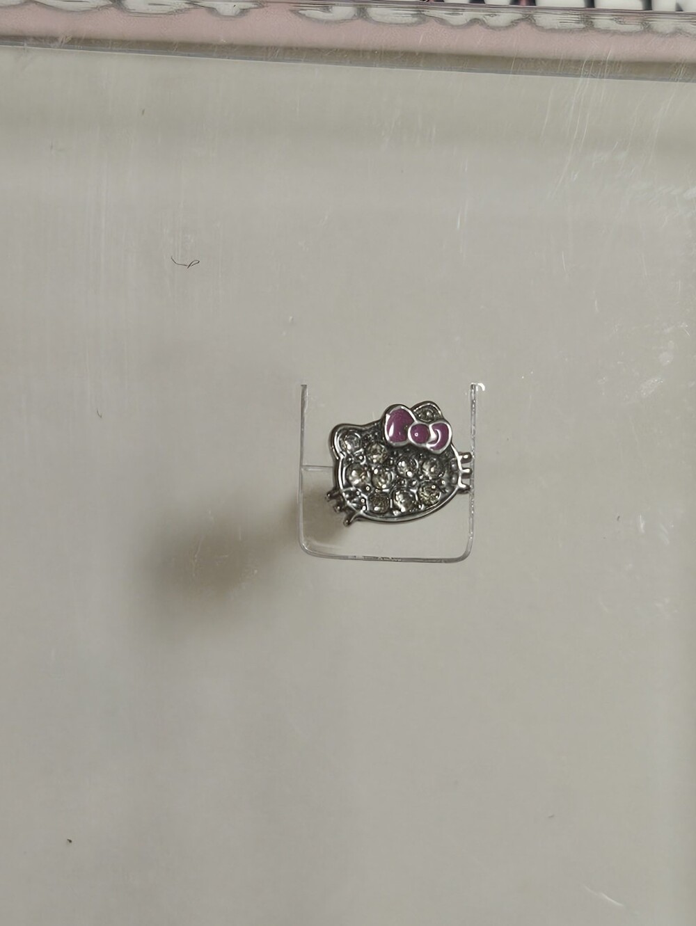Hello Kitty By Sanrio Stainless Steel Crystal Rhinestones Face Nose Stud 18G New